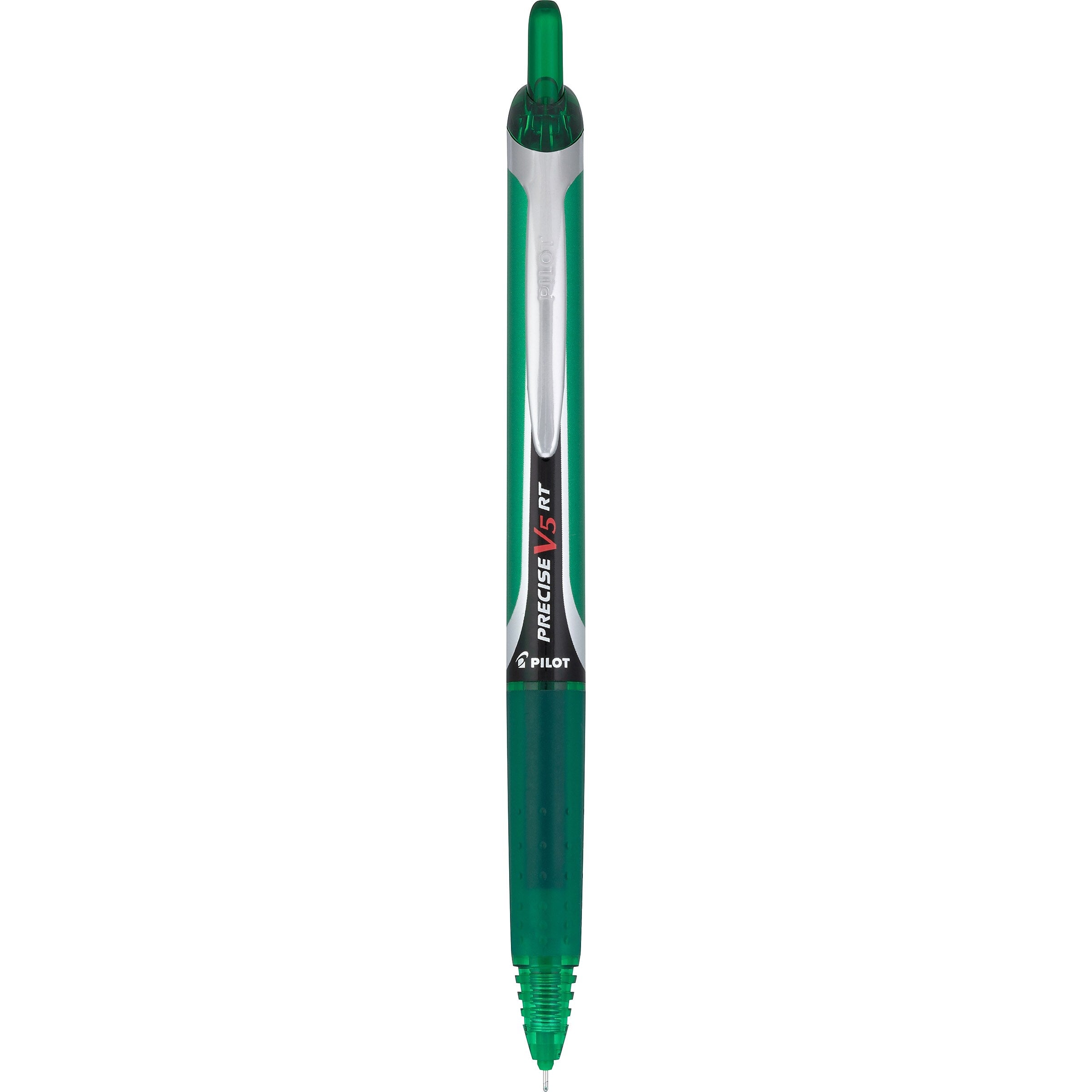 Pilot Precise V5 Retractable Rollerball Pen, Extra Fine Point, Green Ink