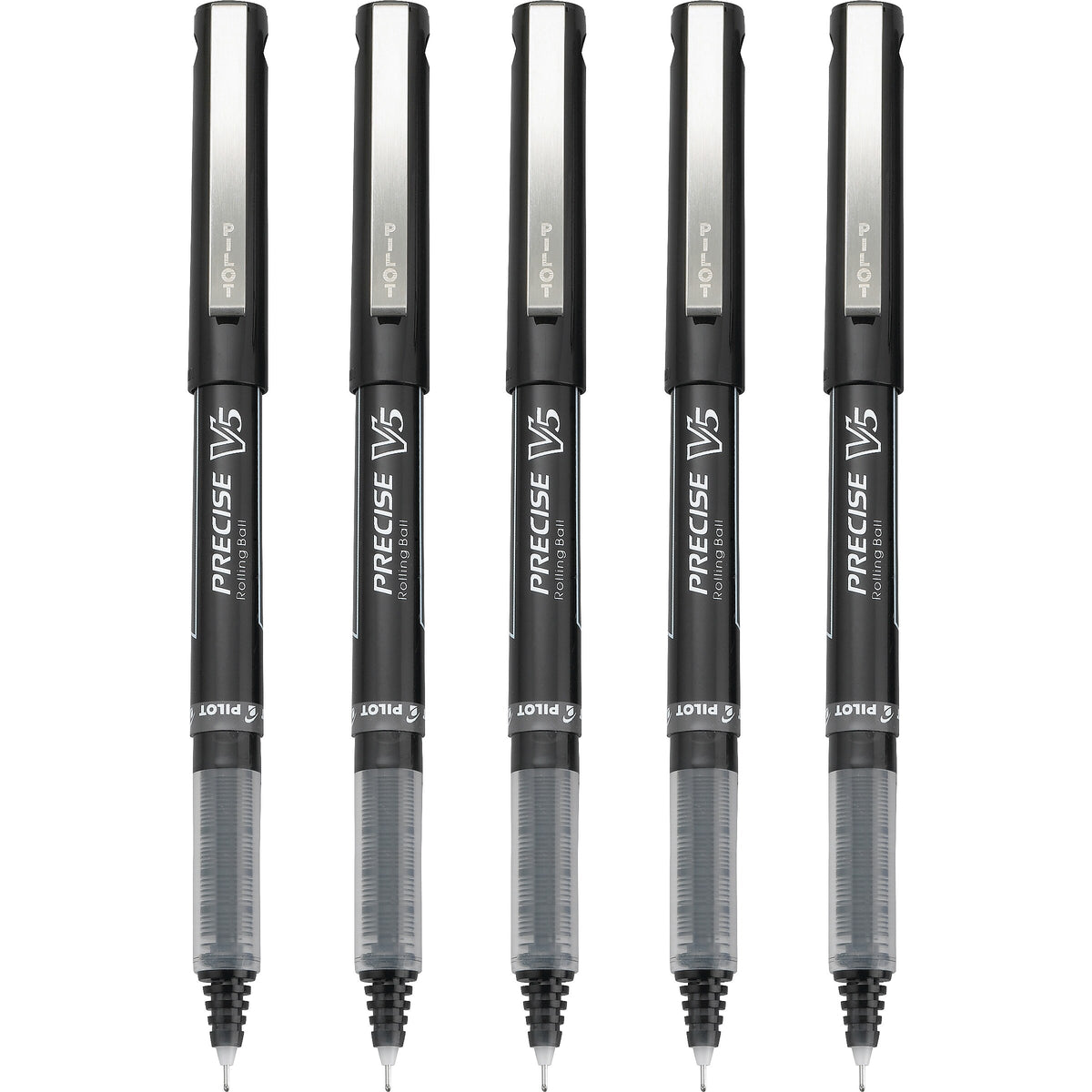 Pilot Precise V5 Rollerball Pens, Extra Fine Point, Black Ink, 5/Pack