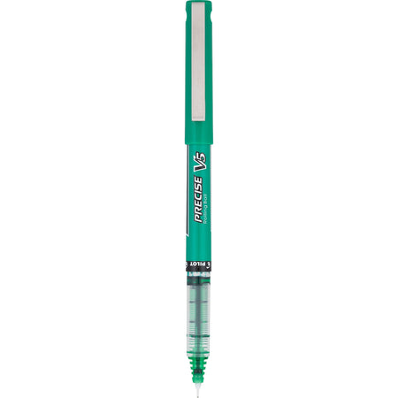 Pilot Precise V5 Rollerball Pens, Extra Fine Point, Green Ink, Dozen