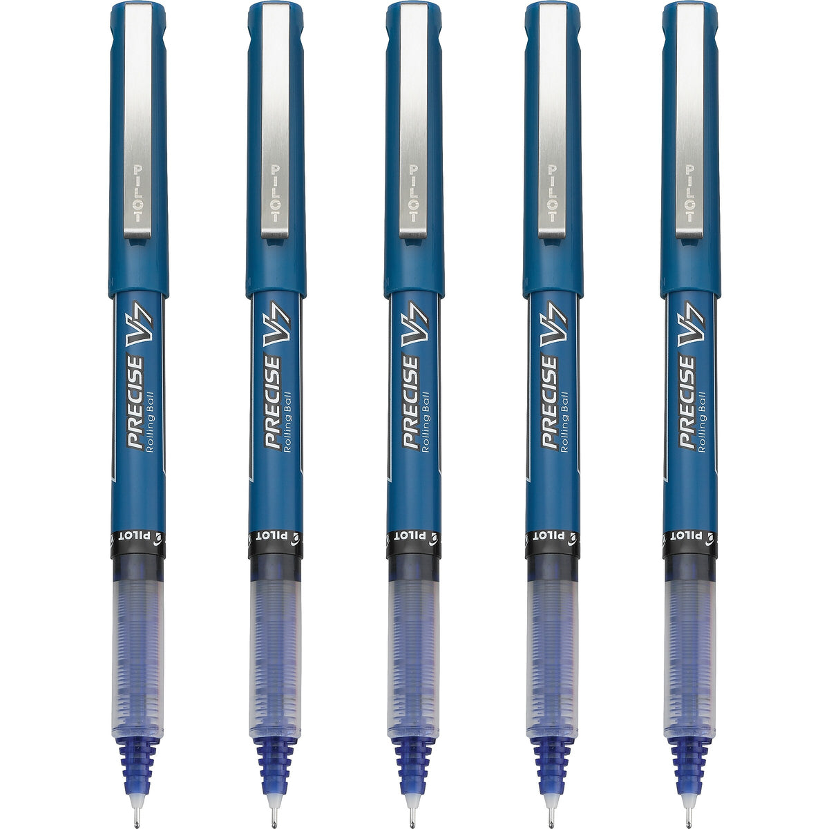 Pilot Precise V7 Rollerball Pens, Fine Point, Blue Ink, 5/Pack