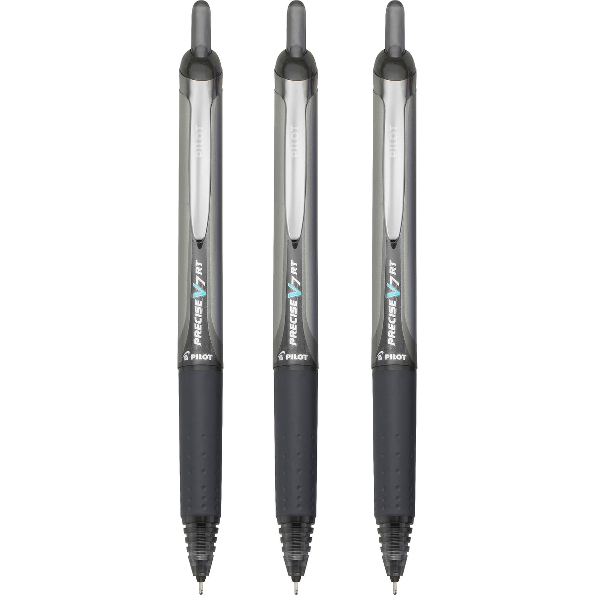 Pilot Precise V7 RT Retractable Rollerball Pens, Fine Point, Black Ink, 3/Pack