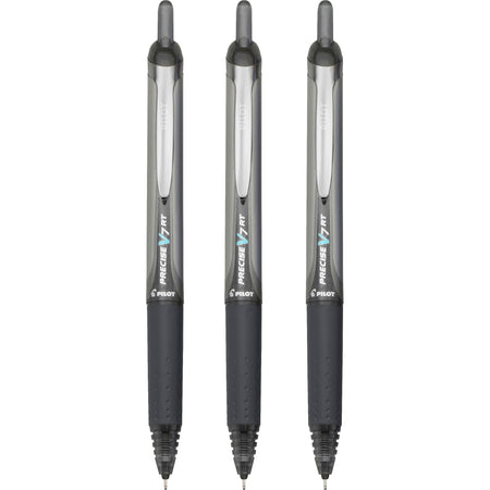 Pilot Precise V7 RT Retractable Rollerball Pens, Fine Point, Black Ink, 3/Pack