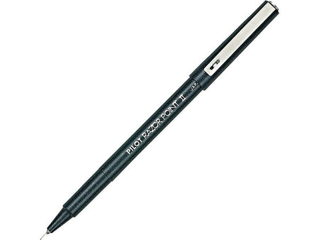 Pilot Razor Point II Marker Pens, Super Fine Point, Black Ink, Dozen