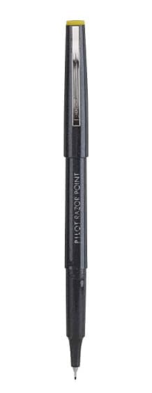 Pilot Razor Point Marker Pens, Ultra Fine Point, Black Ink, Dozen