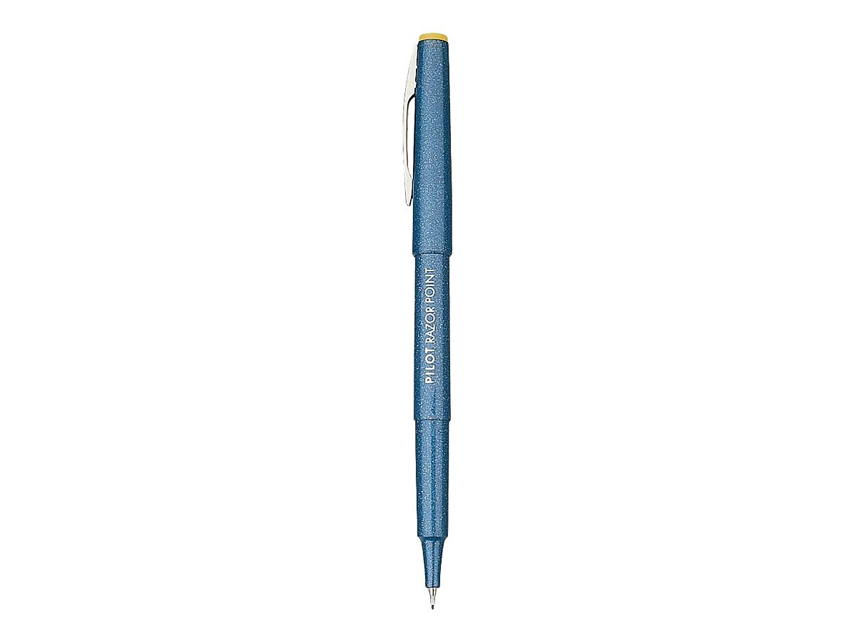 Pilot Razor Point Marker Pens, Ultra Fine Point, Blue Ink, Dozen