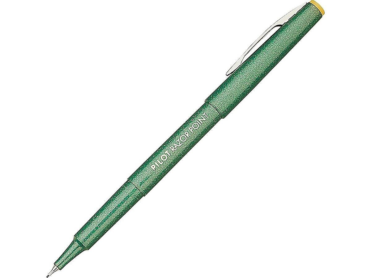 Pilot Razor Point Marker Pens, Ultra Fine Point, Green Ink, Dozen