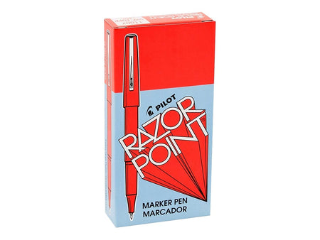 Pilot Razor Point Marker Pens, Ultra Fine Point, Red Ink, Dozen