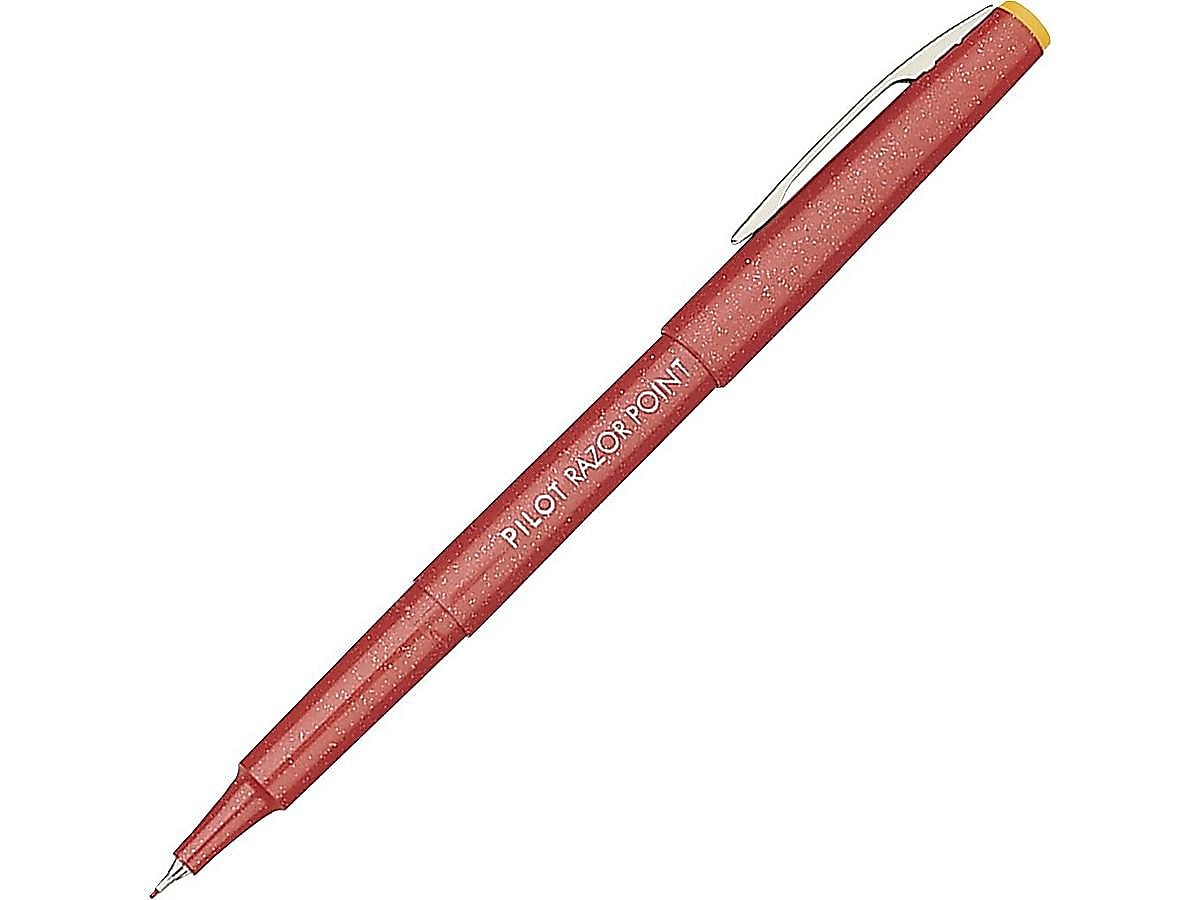 Pilot Razor Point Marker Pens, Ultra Fine Point, Red Ink, Dozen