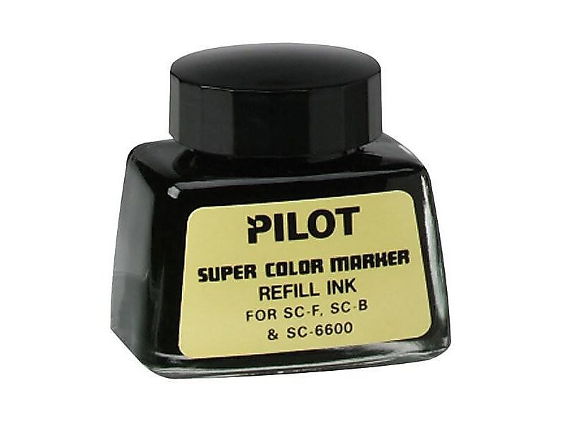 Pilot Super Color Permanent Marker Bottled Ink Refill, Black Ink