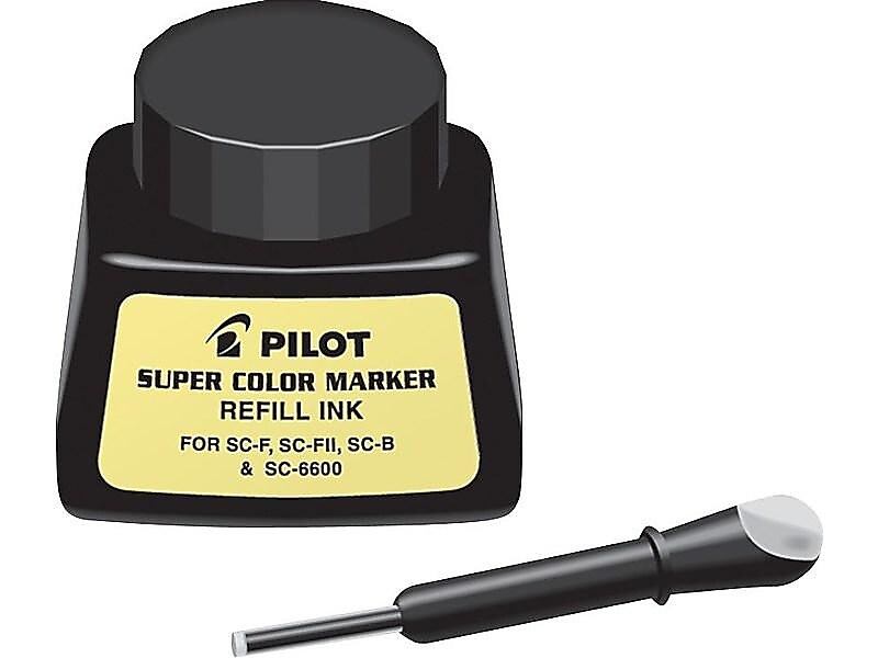Pilot Super Color Permanent Marker Bottled Ink Refill, Black Ink