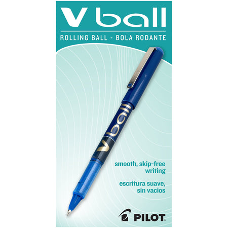 Pilot VBall Rollerball Pens, Fine Point, Black Ink, Dozen