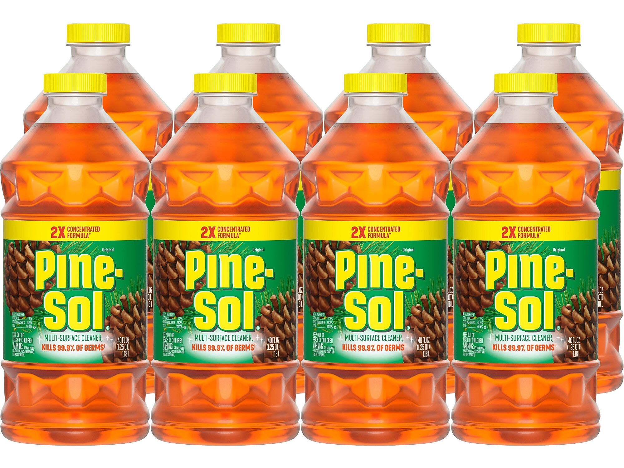 Pine-Sol Disinfecting Multi-Surface Cleaner, Original Pine, 40 Fl. Oz. 8/Carton
