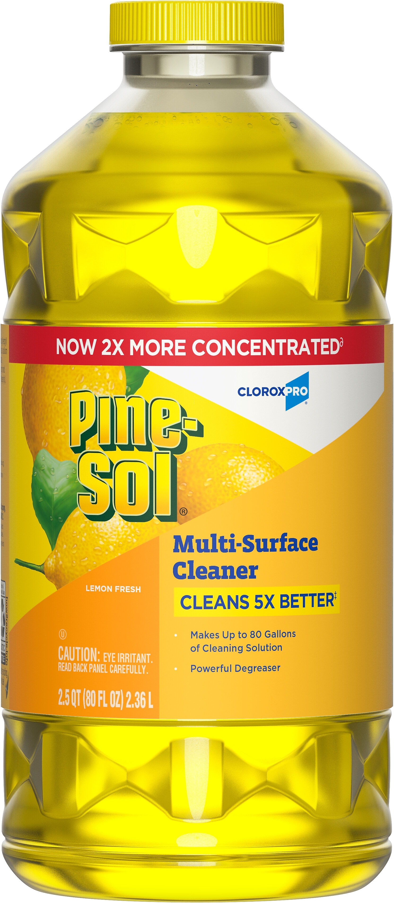 Pine-Sol Multi-Surface Cleaner/Degreaser, Lemon Fresh Scent, 80 Fl. Oz.