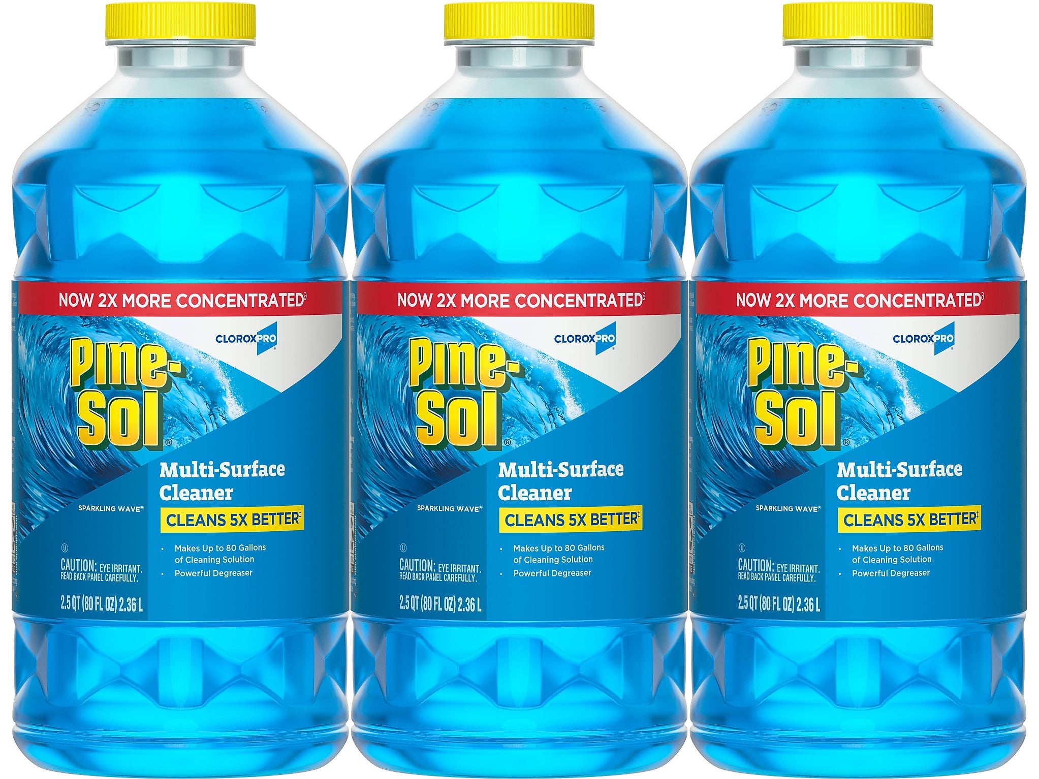 Pine-Sol Multi-Surface Cleaner/Degreaser, Sparkling Wave Scent, 80 Fl. Oz., 3/Case