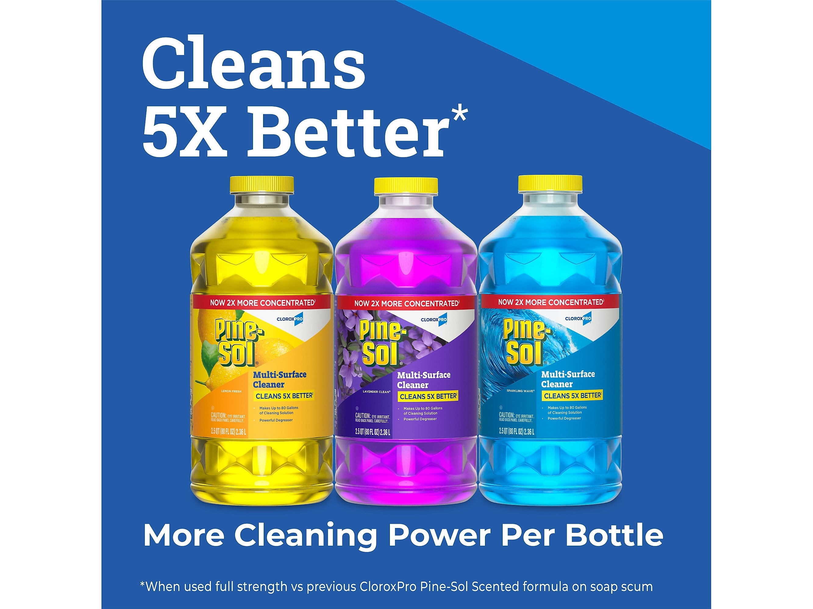 Pine-Sol Multi-Surface Cleaner/Degreaser, Sparkling Wave Scent, 80 Fl. Oz., 3/Case