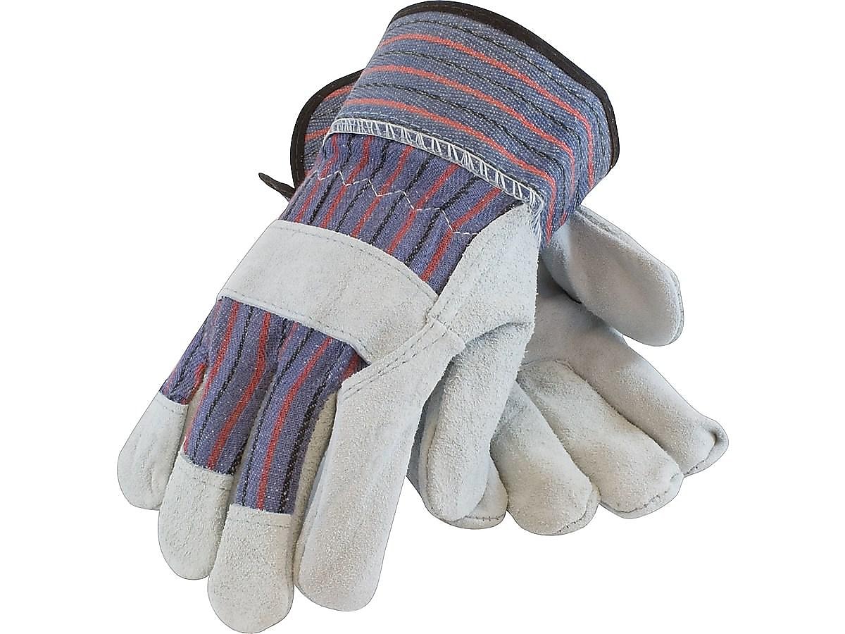 PIP Economy Grade Split Cowhide Leather Palm Glove, Large