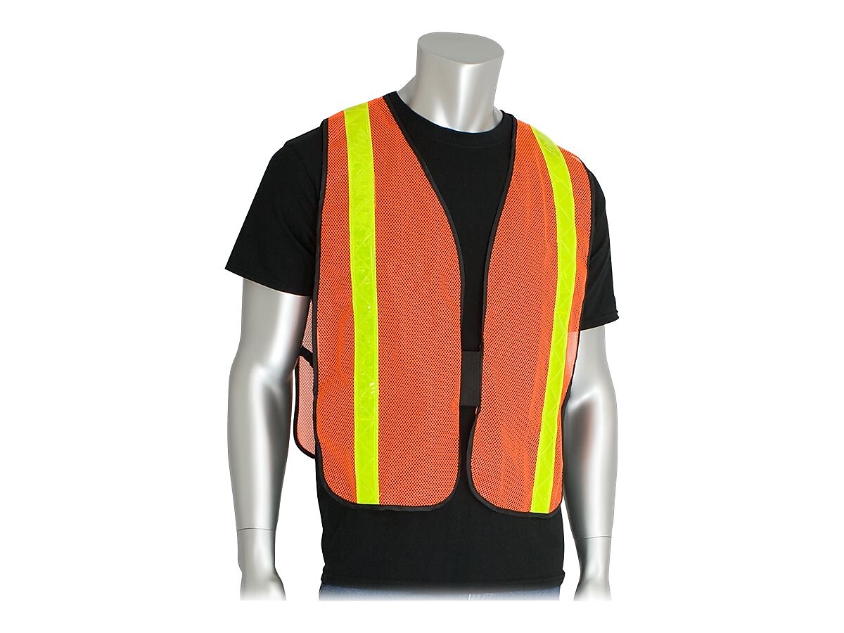 PIP Hook & Loop Safety Vest, Non-ANSI, One Size, Hi-Vis Orange