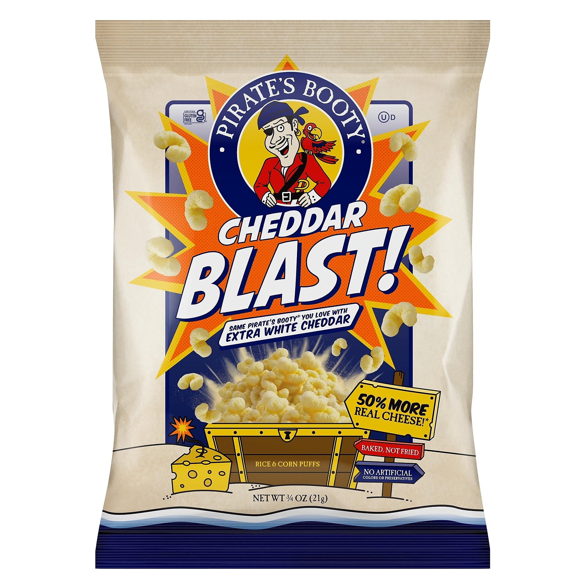 Pirate's Booty Cheddar Blast, .75oz, 16/Box