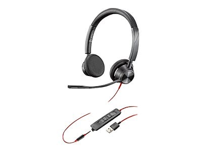 Plantronics Blackwire 3325 Wired Stereo On Ear Computer Headset, Black