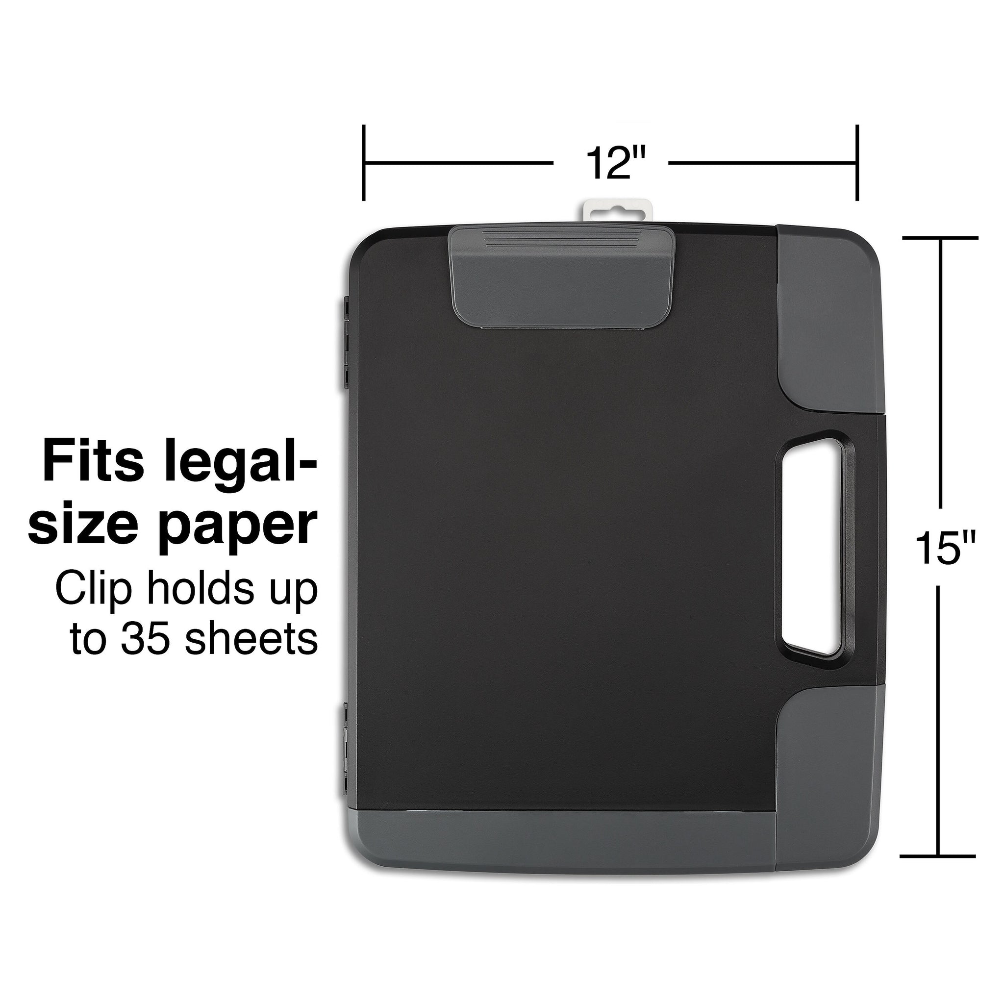 Plastic Storage Clipboard, Letter Size, Black
