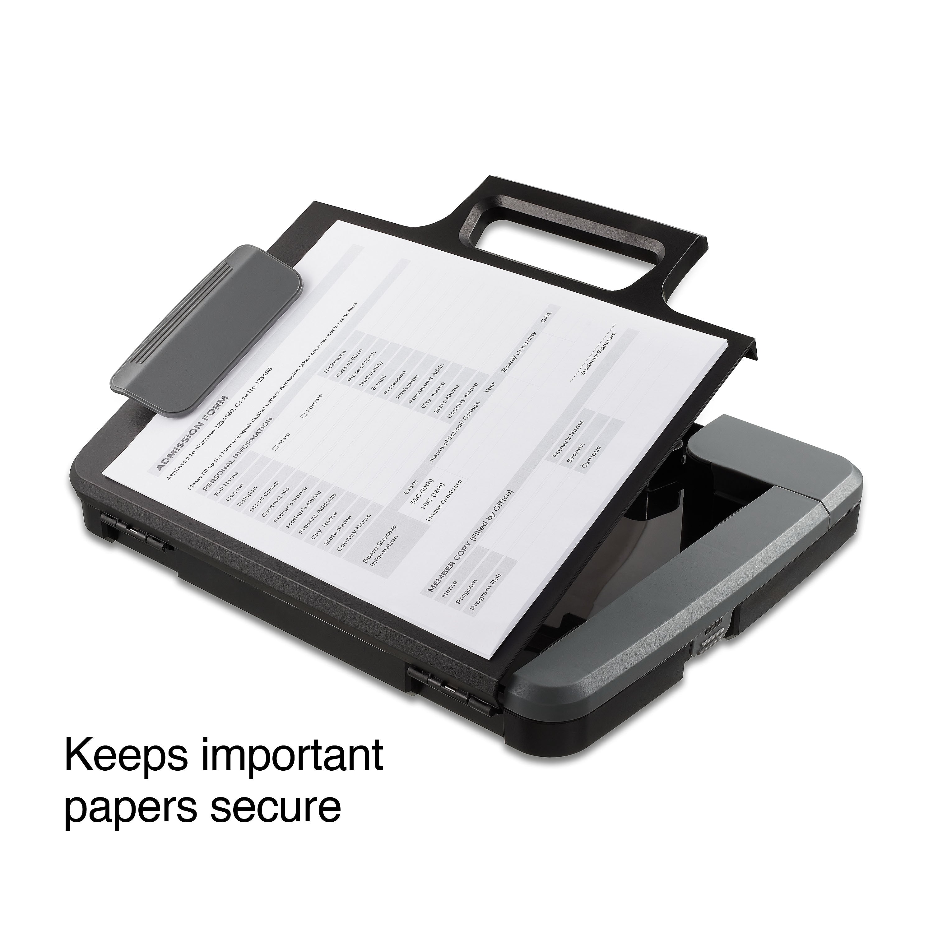 Plastic Storage Clipboard, Letter Size, Black