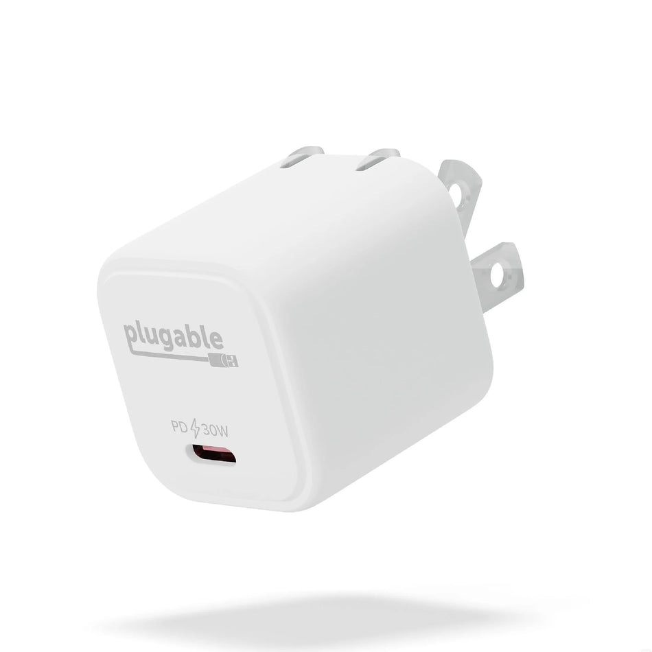 Plugable 30W GaN USB C Charger Block, White