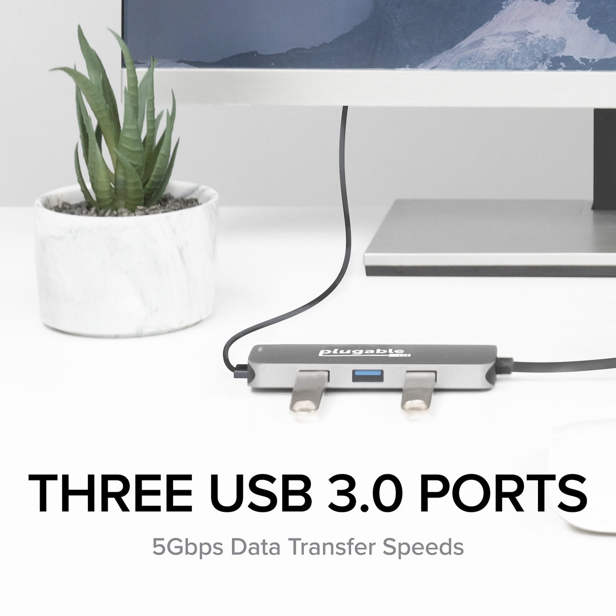 Plugable USB C Hub Multiport Adapter, 7-in-1 Hub, 87W Charging)