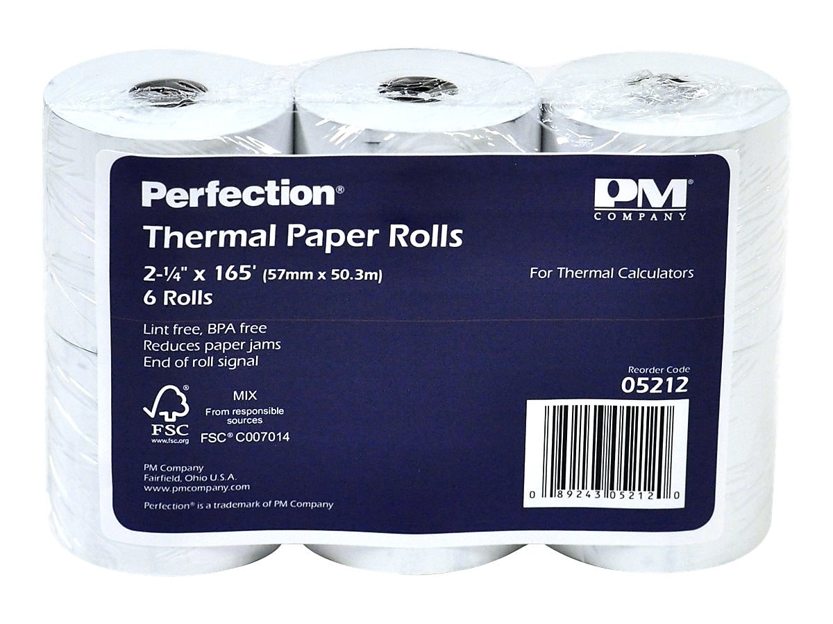 PM Company Thermal Cash Register Paper Rolls, 2 1/4