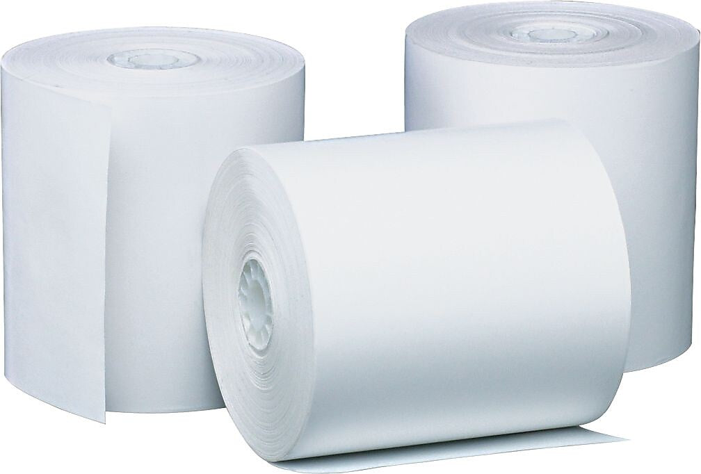 PM Company Thermal Cash Register Paper Rolls, 3 1/8