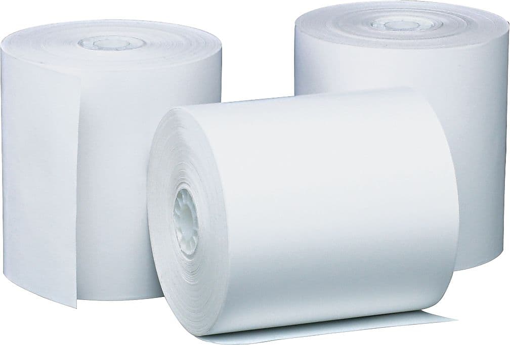 PM Company Thermal Cash Register Paper Rolls, 3 1/8