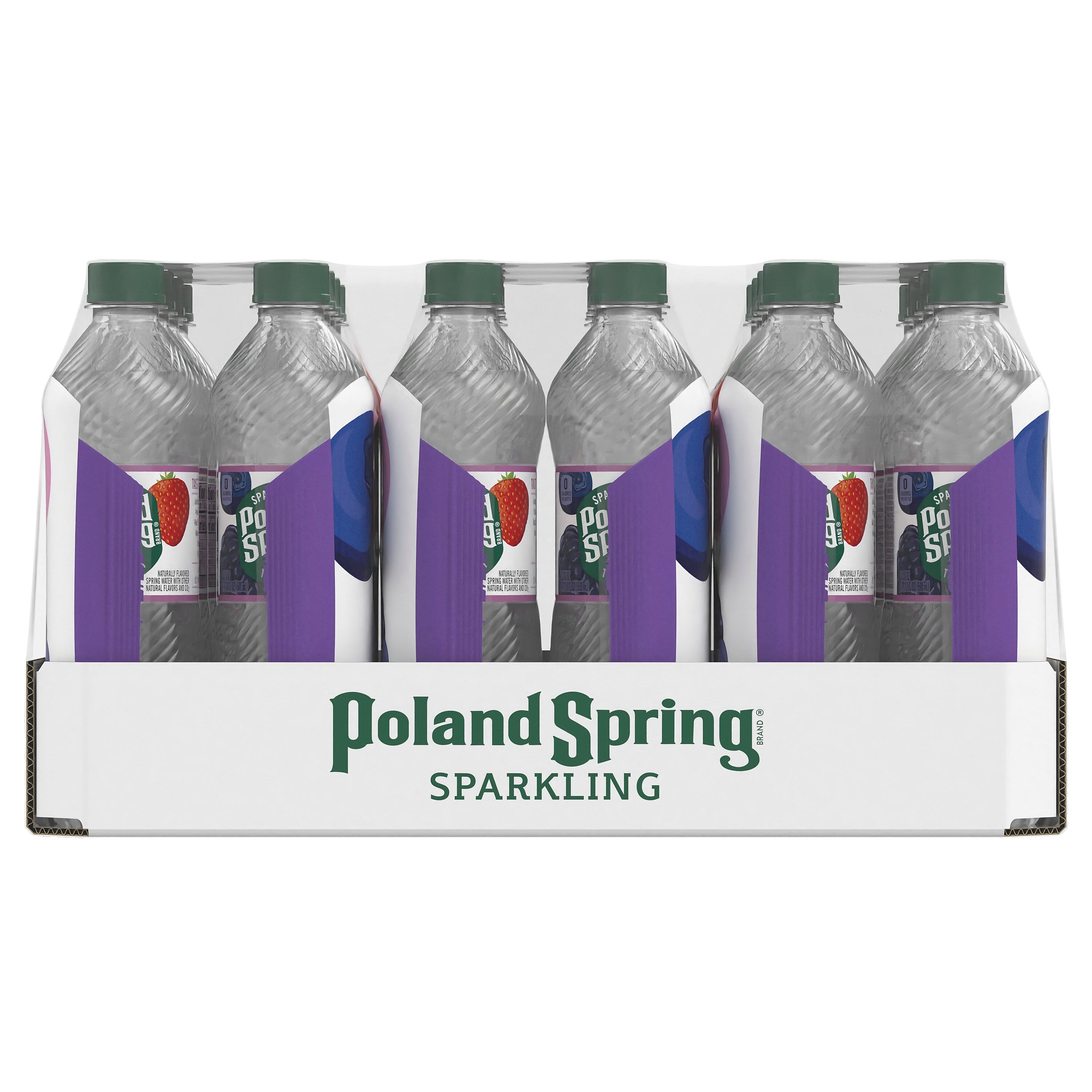 Poland Spring Sparkling Water, Triple Berry, 16.9 oz. Bottles, 24/Carton