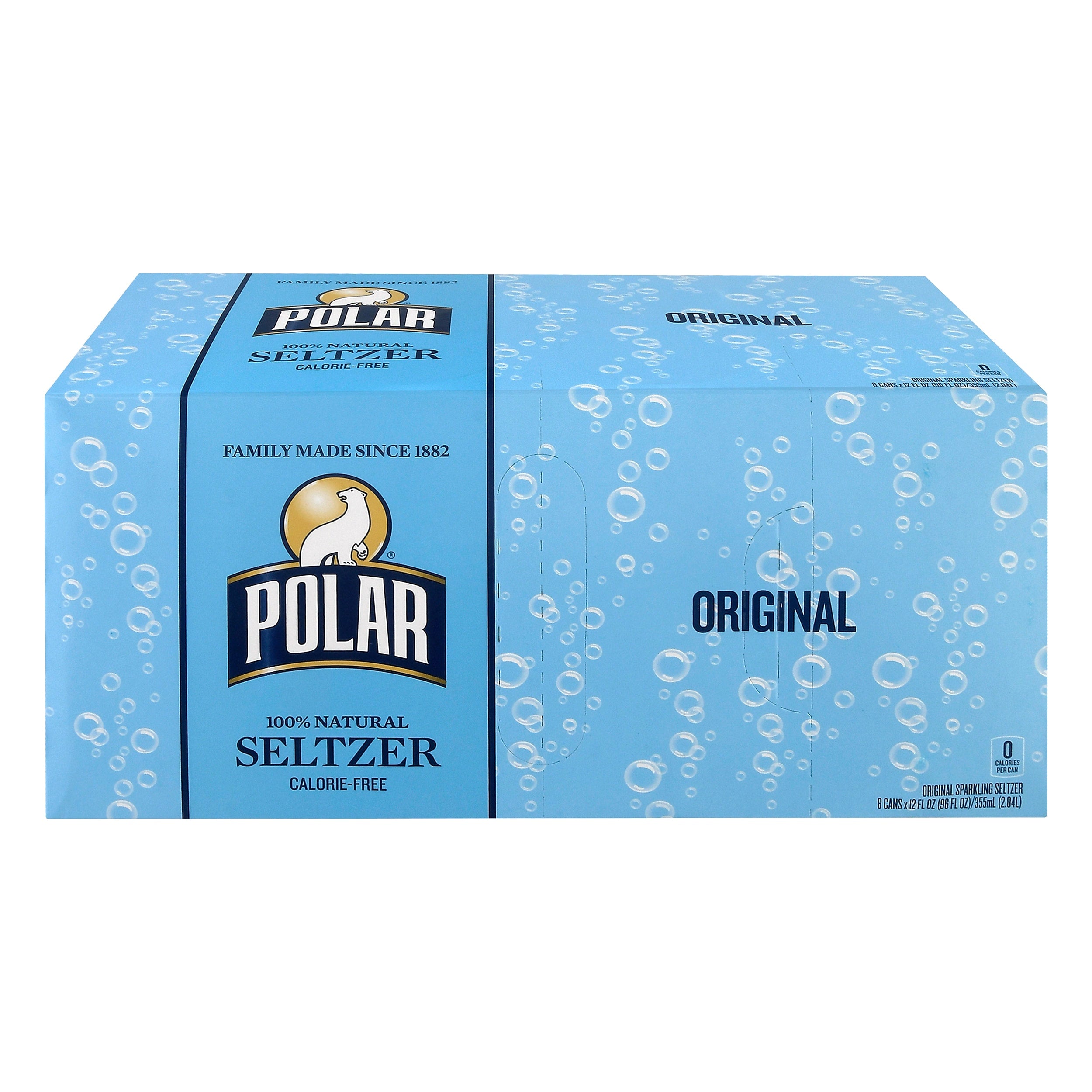 Polar 100% Natural Seltzer Water, 12 oz., 24/Carton