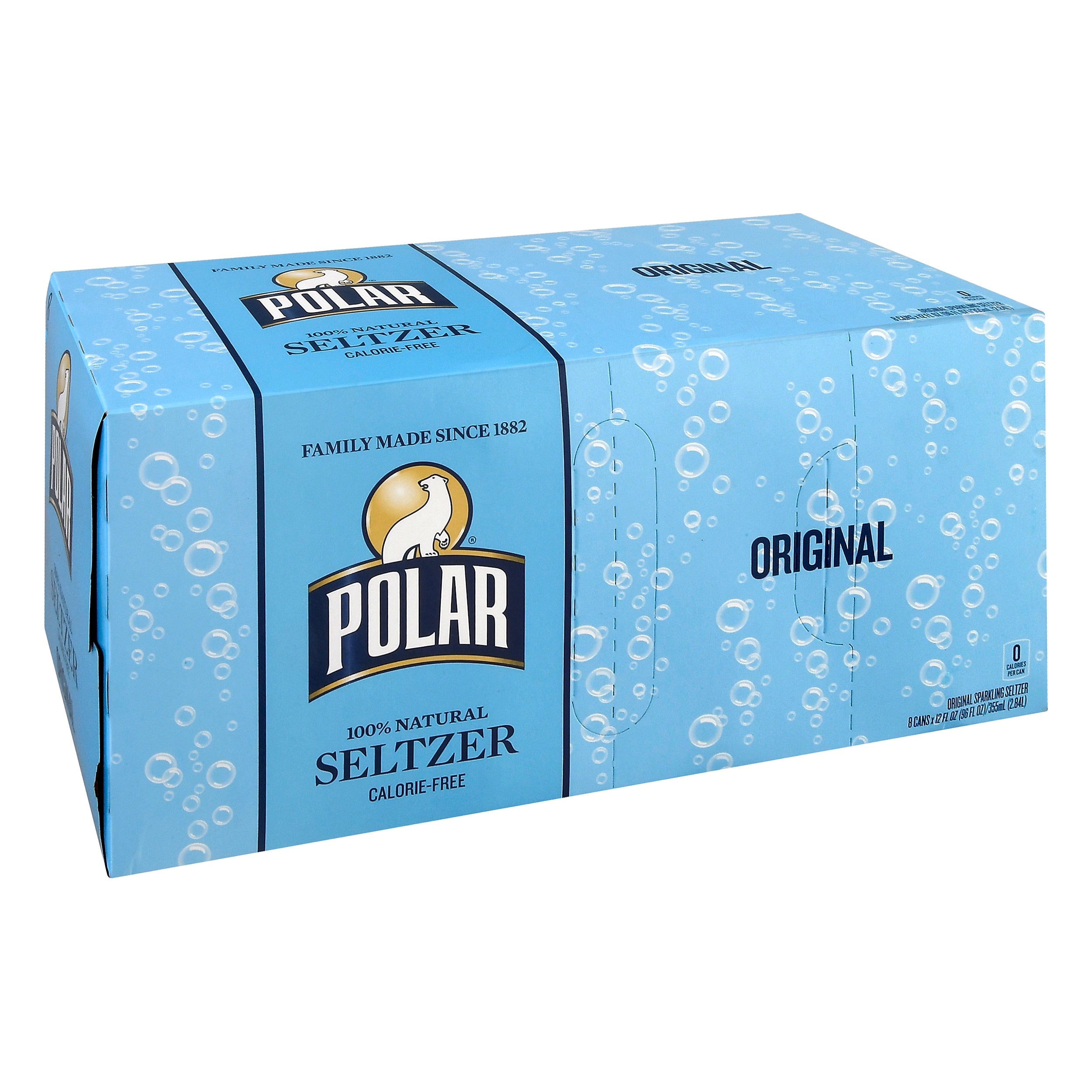 Polar 100% Natural Seltzer Water, 12 oz., 24/Carton