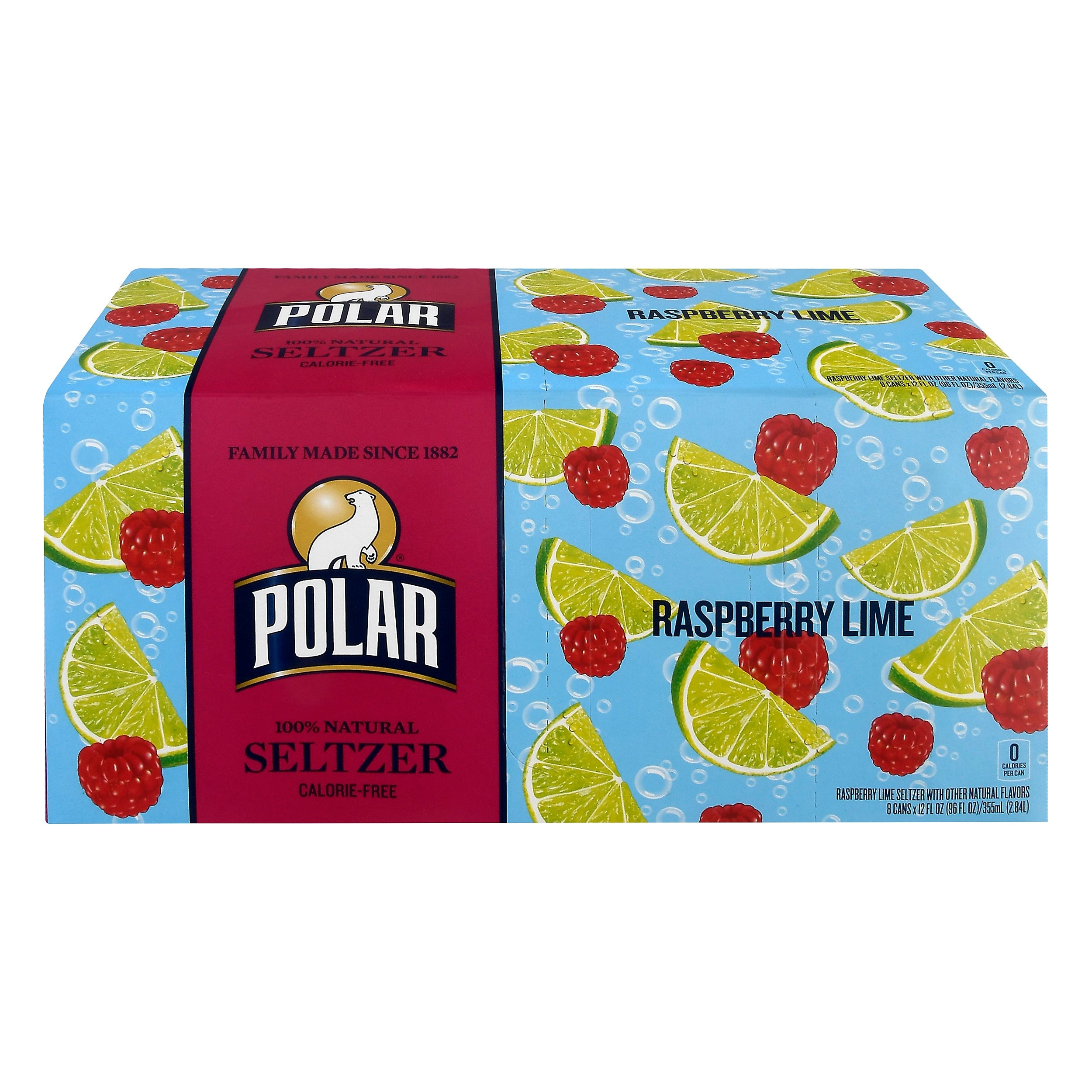 Polar Raspberry Lime Seltzer, 12 oz. Cans, 24/Cartons