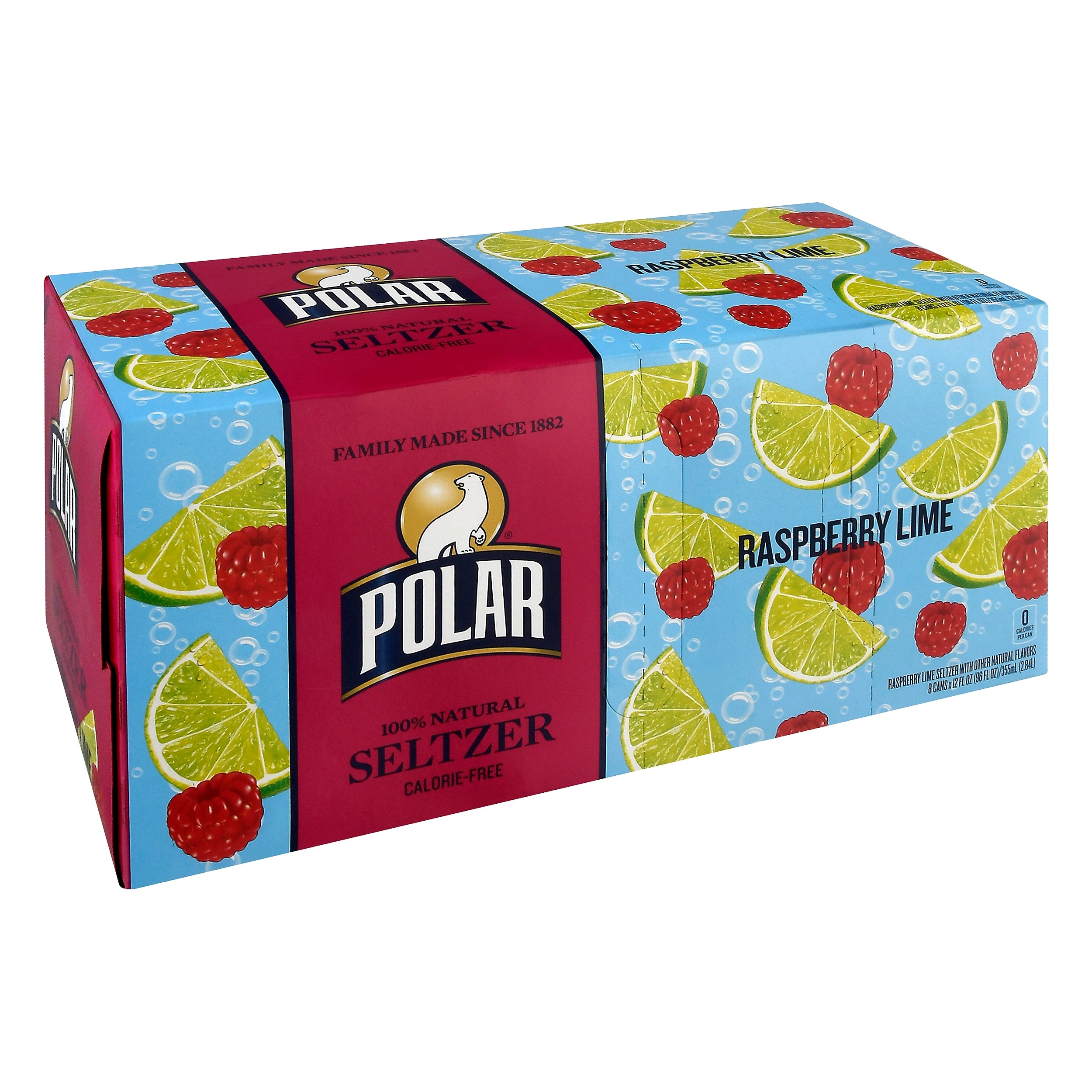 Polar Raspberry Lime Seltzer, 12 oz. Cans, 24/Cartons