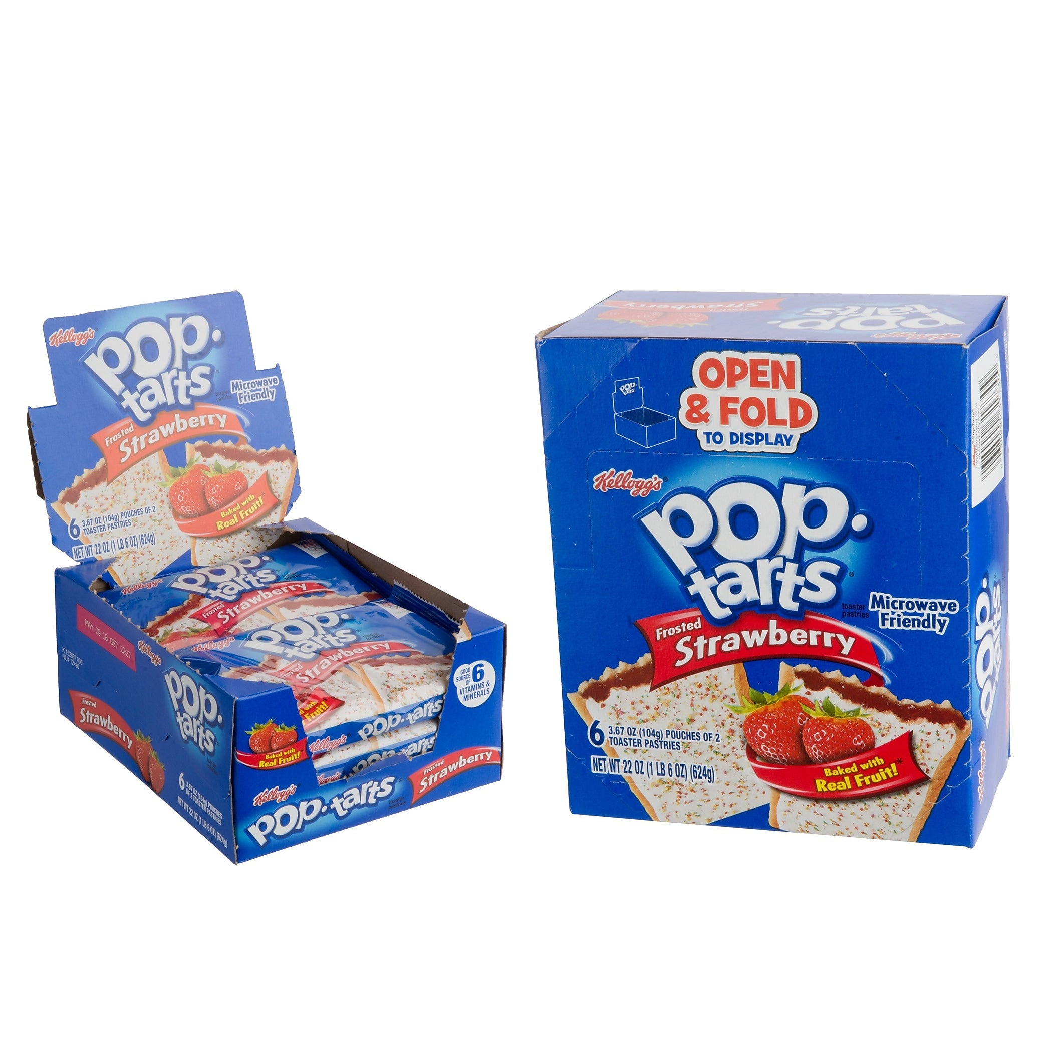 Pop-Tarts Frosted Strawberry Toaster Pastries, 3.67 oz., 6/Box