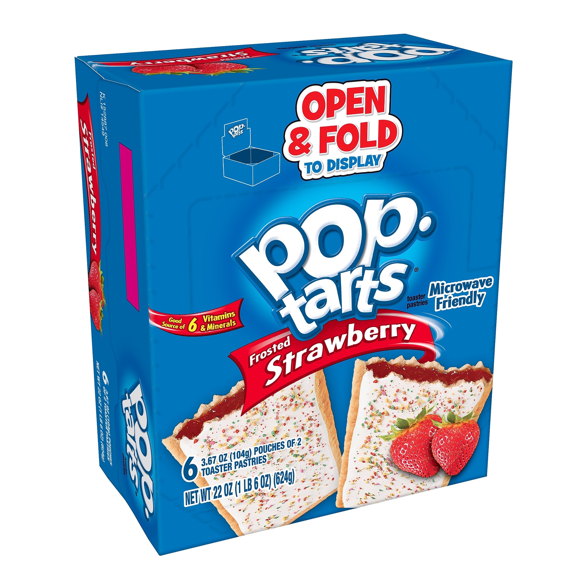 Pop-Tarts Frosted Strawberry Toaster Pastries, 3.67 oz., 6/Box
