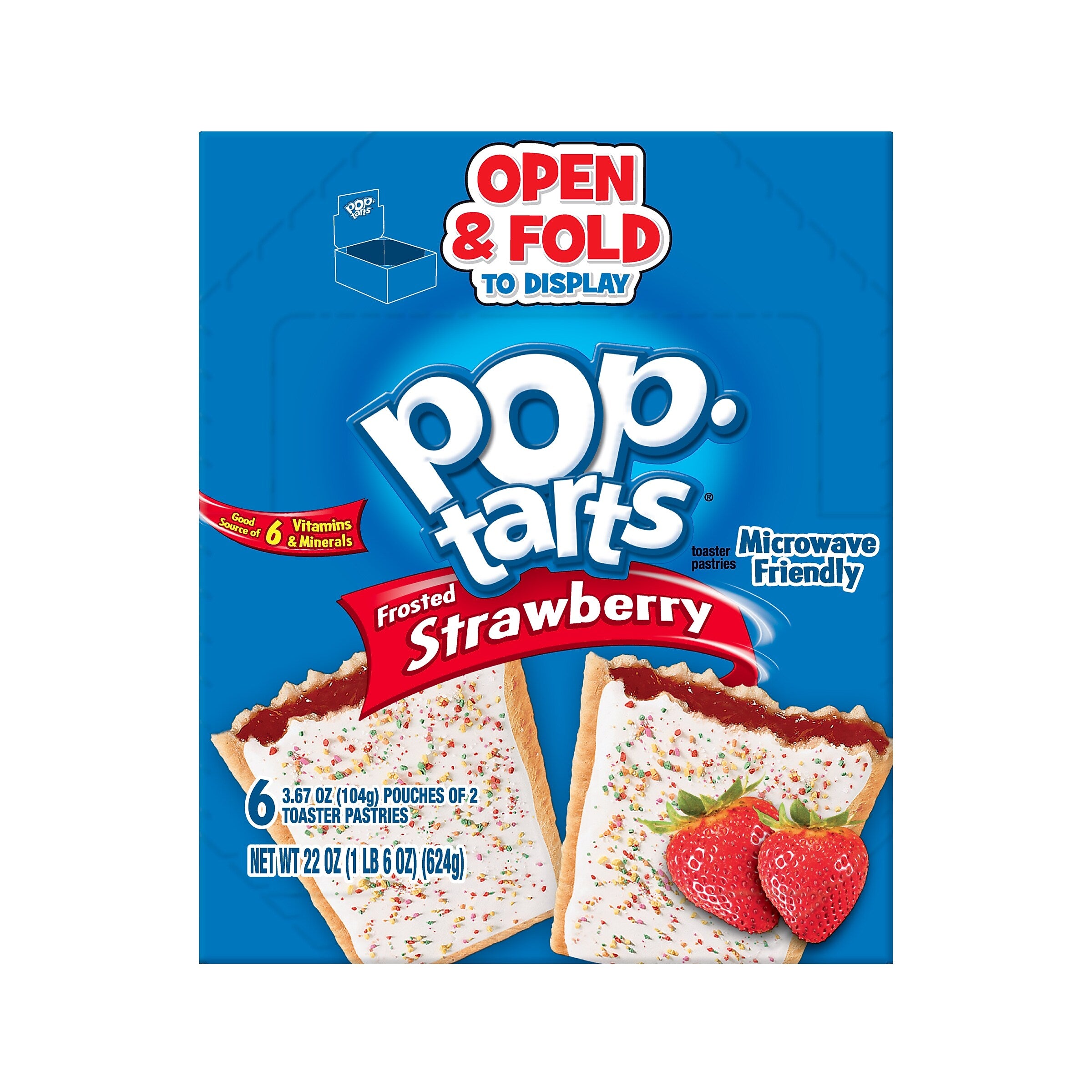 Pop-Tarts Frosted Strawberry Toaster Pastries, 3.67 oz., 6/Box