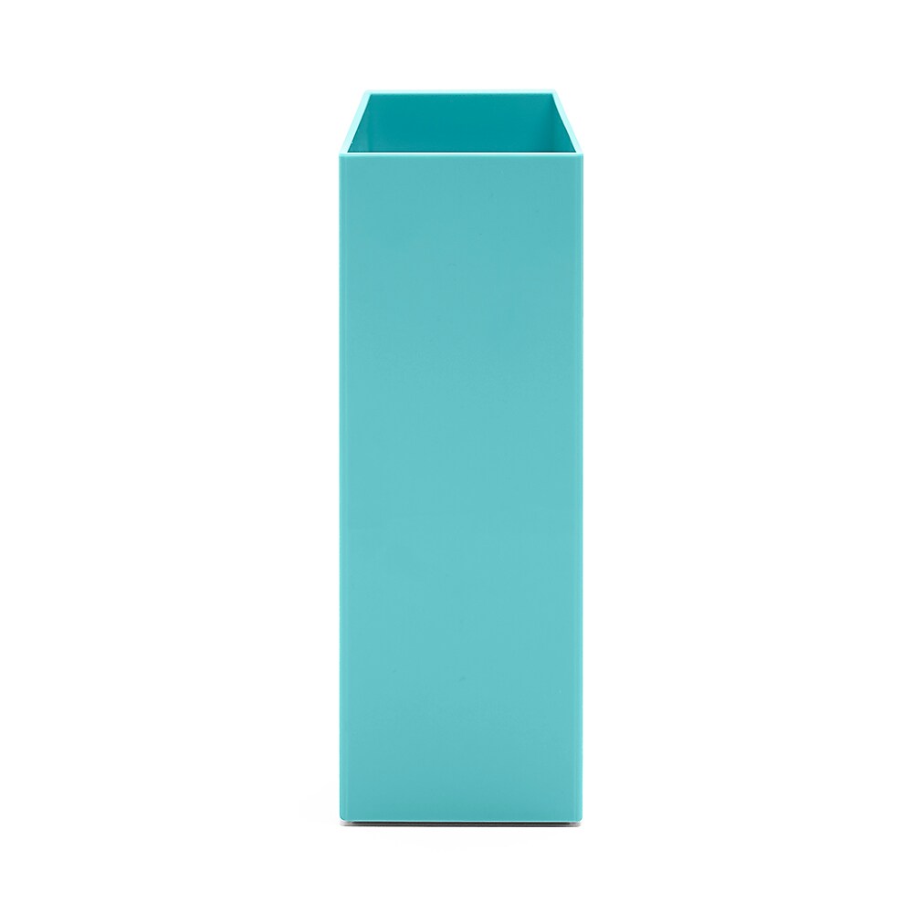 Poppin ABS Plastic File Box, Aqua, 4 Count