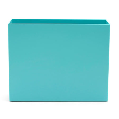 Poppin ABS Plastic File Box, Aqua, 4 Count