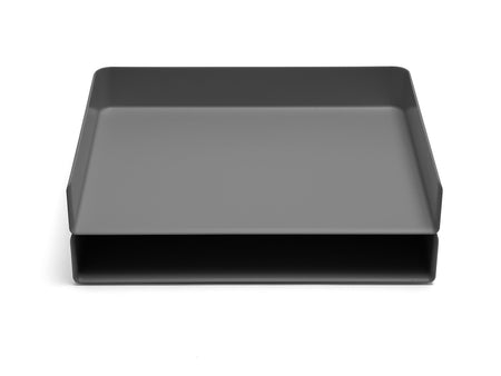 Poppin Landscape Stackable Front Loading Letter Tray, Letter Size, Dark Gray