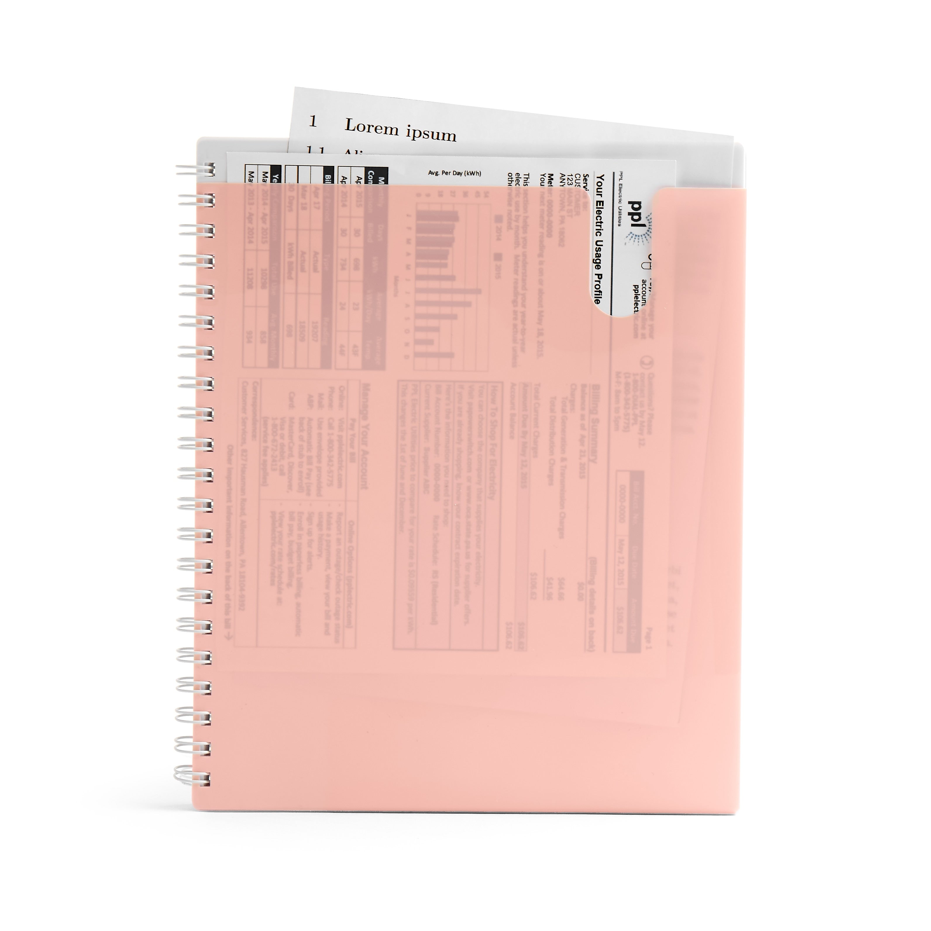 Poppin Pocket Notebook, 5.75" x 8", College Ruled, 80 Sheets, Blush