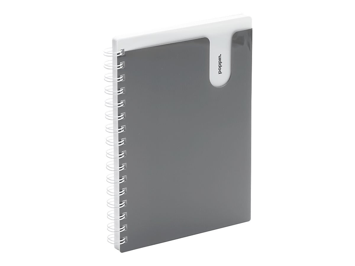 Poppin Pocket Notebook, 8.5" x 6", College Ruled, 80 Sheets, Dark Gray