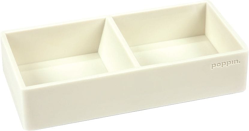 Poppin Softie This + That 2-Compartment Silicone Accessory Tray, White