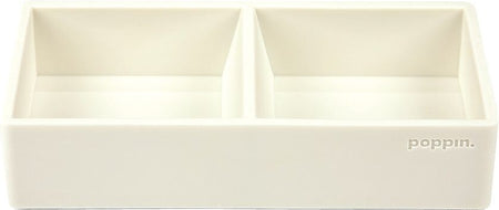 Poppin Softie This + That 2-Compartment Silicone Accessory Tray, White