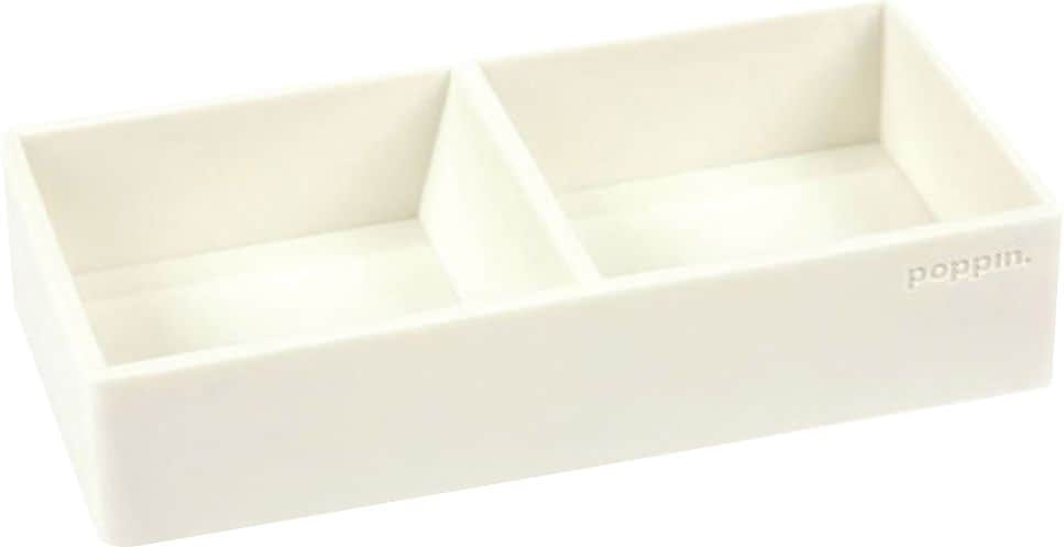 Poppin Softie This + That 2-Compartment Silicone Accessory Tray, White