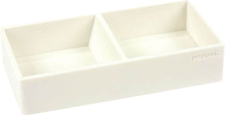 Poppin Softie This + That 2-Compartment Silicone Accessory Tray, White