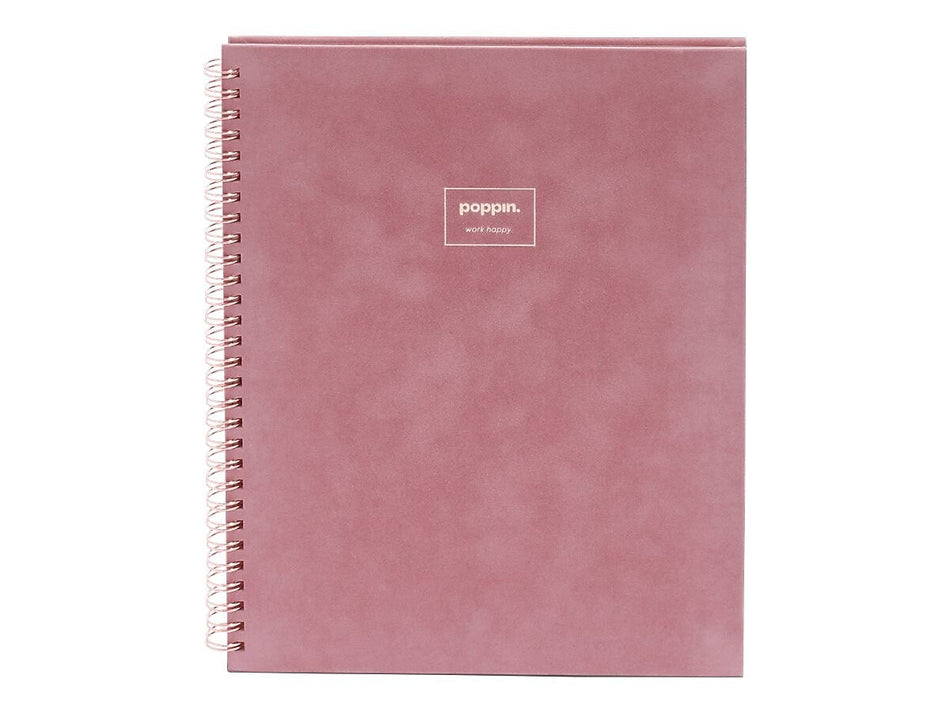 Poppin Velvet 1-Subject Professional Notebooks, 8.25" x 10.25", College Ruled, 40 Sheets, Pink