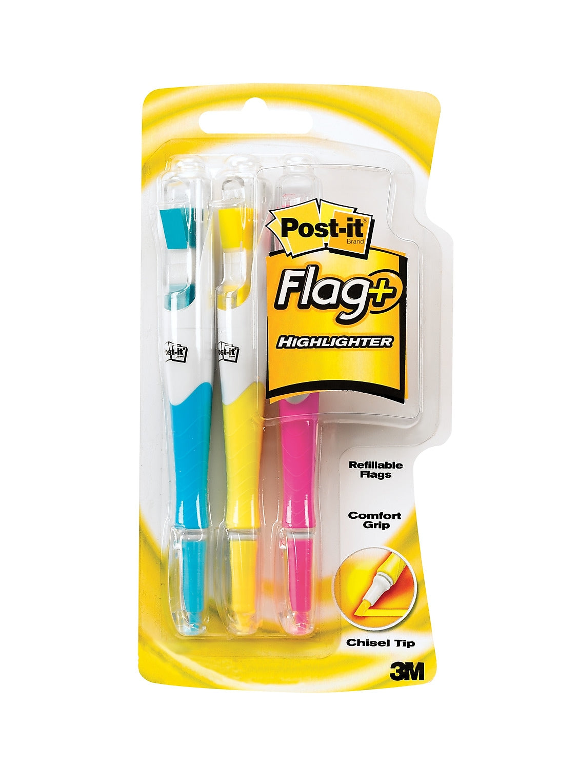 Post-it® Flag + Highlighter, Assorted Colors, 150 Flags/Pack, 3 Highlighters/Pack