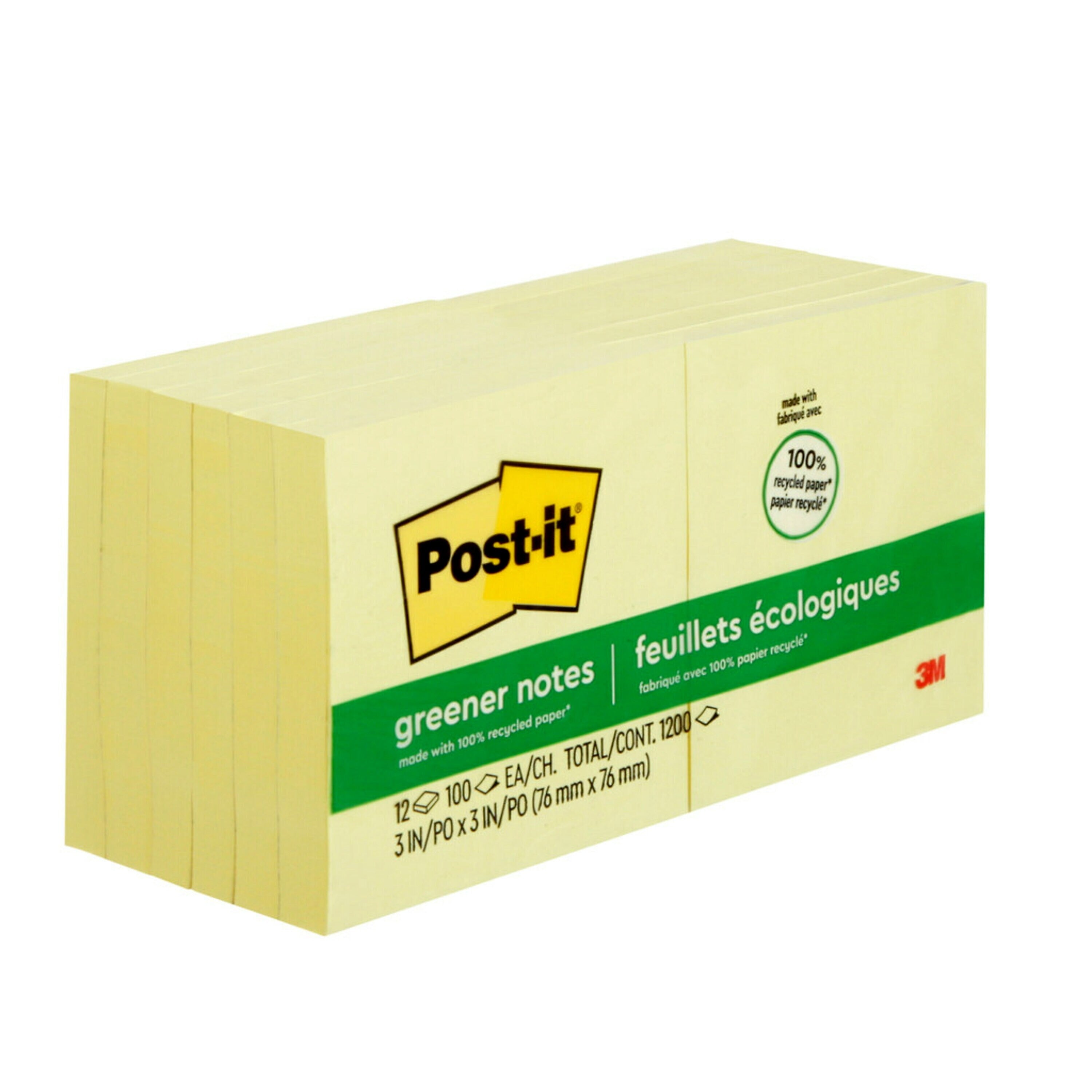 Post-it Greener Recycled Notes, 3